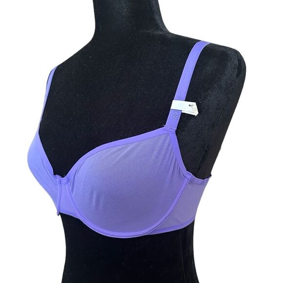 NWT Aerie 38C Smoothez Mesh Unlined Sheer Purple Balconette Bra - Picture 5 of 13